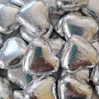 Lolliland Milk Chocolate Foil Hearts Silver